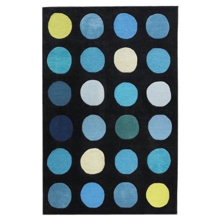 - Linon Trio 5' x 7' Hand Tufted Rug in Black and Blue