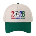 thumbnail image 5 of 2026 Soccer Fan Baseball Cap, Printed USA Canada Mexico Flags Hat, Adjustable Unisex Sporty Dad Hat for Men and Women, Casual Daily Wear Cap Green, 5 of 5
