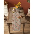thumbnail image 5 of ERUNPONLY Pink Flowers Table Runner - 72 Inch Long Romantic Botanical Floral Leaves Plants Cotton and Linen Blended Dress Scarves Farmhouse Table Runner for Kitchen Dining, Coffee Table, 18"x72", 5 of 8