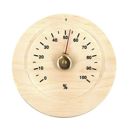 ALEKO WJ01 Handcrafted Sauna Hygrometer in Pine Wood, 6" x 6" x 1", 1 Pack