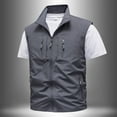 thumbnail image 3 of IYTR Men's Lightweight Outdoor Travel Vest Windproof Multi-Pocket Quick Dry Breathable Mesh Sports Fishing Photography Waistcoat Dark Gray L, 3 of 4