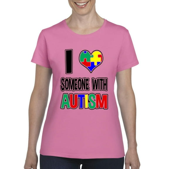 NIB - Women's T-Shirt Short Sleeve - I Love Someone With Autism