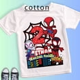 thumbnail image 2 of Camiseta de algodón blanca para niños de verano de 2, 3, 4, 5, 6, 7, 8 y 9 años con el Hombre Araña y sus amigos para cumpleaños, ropa para bebés y niños pequeños, 2 of 5