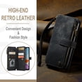 thumbnail image 5 of for iPhone 11 Case, Wallet Case with Card Holder Kickstand Magnetic Zipper Pocket Lanyard Strap Wristlet,Leather Flip Case Wallet for iPhone 11, Black, 5 of 10