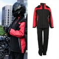 thumbnail image 1 of Motorcycle Rain Suit Waterproof Breathable Lightweight Rain Jacket, Coat Pants, and Pants for Riding, Reflective, Adjustable, Outdoor, with Hidden Shoe Covers for Outdoor Riding, 1 of 7
