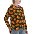 thumbnail image 2 of Yiaed Orange Pumpkin Print Womens Casual Hoodies Crew Neck Long Sleeve Sweatshirts With Pocket Pullover Tops Women's Hooded Sweatshirt-XX-Large, 2 of 5