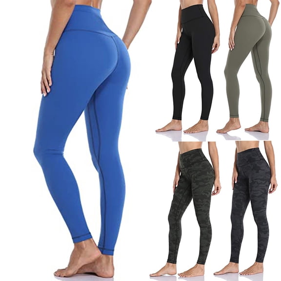 Abcnature High Waist Yoga Leggings, Compression Workout Leggings for Women Yoga Pants Tummy Control Full Length Active Pants Black S