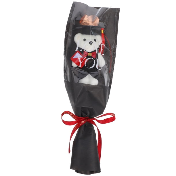 Ramo de osito de peluche para graduación, adorable osito de peluche para recuerdo de fiesta de graduación, decoración de ramo, regalo de osito de graduación para amigos