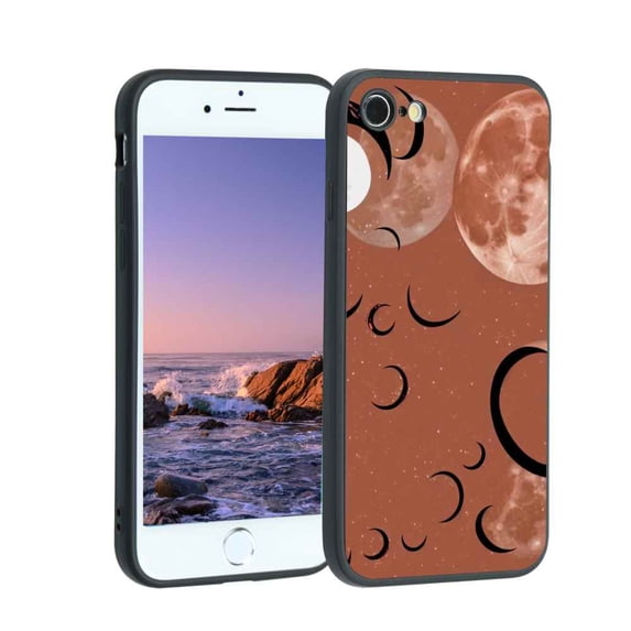 Compatible with iPhone 8 Phone Case, Moon-Abstract-176 Case Men Women, Flexible Silicone Shockproof Case for iPhone 8
