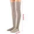 thumbnail image 4 of LckLvx Women's Cable Knit Over The Knee Socks Warm Thick Tall Thigh High Stockings Long Winter Leg Warmers, 4 of 5