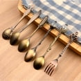 thumbnail image 4 of 6pcs/Set Spoon Coffee Spoon Set Vintage Table Spoon Antique Tea Spoons Coffee Royal Style Metal Carved Fork Tablespoons  Gold, 4 of 8