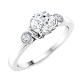 thumbnail image 2 of 5mm Round Moissanite Diamond 925 Sterling Silver Three Stone Women Wedding Ring, 2 of 4