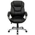 thumbnail image 6 of Flash Furniture High Back Black LeatherSoft Contemporary Executive Swivel Ergonomic Office Chair with Silver Nylon Base and Arms, 6 of 6