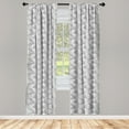 thumbnail image 3 of Ambesonne Leaves Curtains, Exotic Jungle Flora, Pair of 28"x95", Pale Grey White, 3 of 5