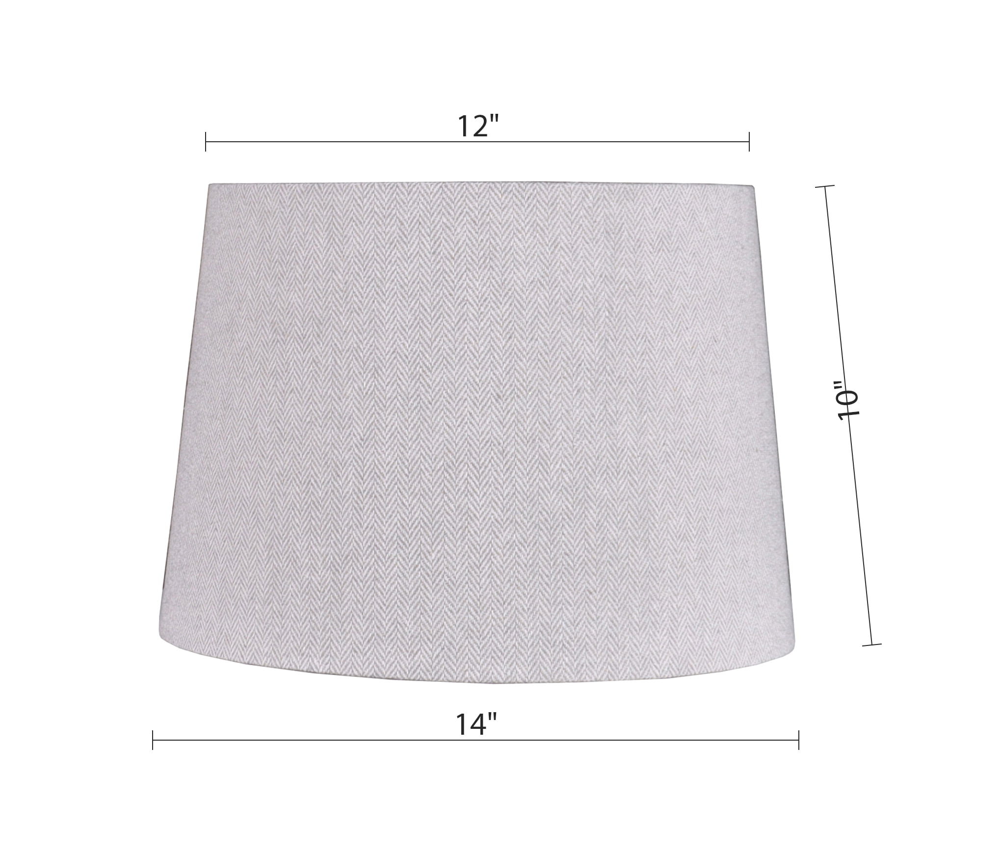 Simplee Adesso Gray Fabric Modified Drum Shape Lamp Shade, 10"H x 14"D, Transitional Design, Ideal for Office, Dorm or any Room