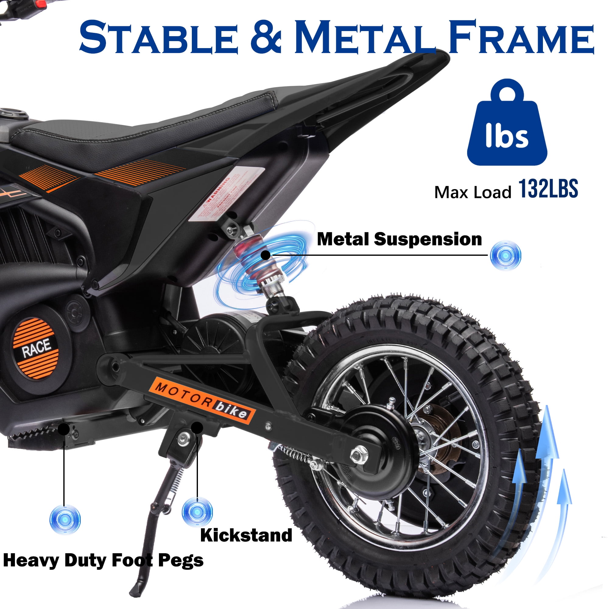 NEECHIPRO Electric Dirt Bike, 24V Electric Motorcycle Ride on Bicycle for Teens 13+,250W 13mph Max Speed,Black