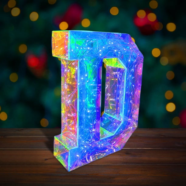 Fiudx Luces Led con Letras de Colores, Iluminación Festiva para Fiestas, Diseño Brillante y Duradero, Decoración Versátil para San Valentín, Halloween, Navidad y Cumpleaños, 26 Letras Mayúsculas, Fác
