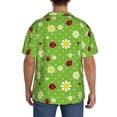 thumbnail image 3 of Gukieu Daisies And Ladybugs Print Men's Short-sleeved Shirts, Button-down Pocket Shirts, T-shirts, Beach Vacation Travel Summer Clothing-Medium, 3 of 5