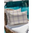 thumbnail image 3 of Outdoor Pillows Waterproof, Purple Checkered Throw Pillows with Inserts Included, Rustic Farmhouse Buffalo Plaid Indoor Outdoor Decorative Lumbar Pillow for Bed/Couch/Patio 12"x20", 1Pcs, 3 of 8
