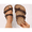 Brown, variant on Women's Cork Footbed Adjustable Buckle Handmade Vegan Leather Slide Sandals - Comfortable Beach sandals for Summer