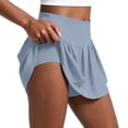 thumbnail image 2 of Domzest Women's Pleated Athletic Skirts High Waisted Striped & Plaid Tennis Skirt with Built-in Shorts for Golf Running Workout Dark Blue S, 2 of 6
