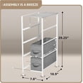 thumbnail image 3 of Dresser with 4 Drawers - Vertical Slim Storage Chest of Drawers with Steel Frame, Wood Top & Easy Pull Fabric Bins for Small Spaces, Closets, Bedroom, Bathroom & Laundry (Gray), 3 of 14