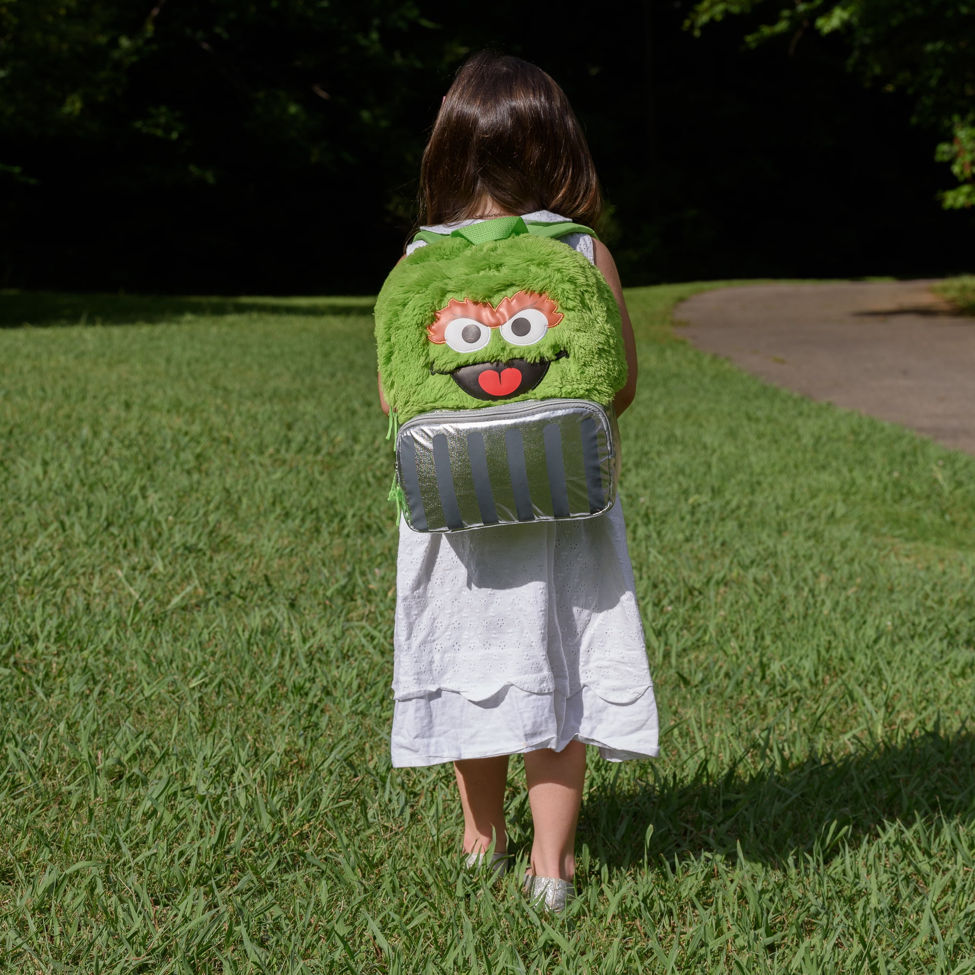 Sesame Street UnisexToddlers Plush Oscar the Grouch Mini Backpack, Green
