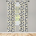 thumbnail image 3 of Ambesonne Trippy Curtains, Woman Eyes Love Modern Art, Pair of 28"x84", Yellow and Black, 3 of 5