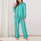 thumbnail image 2 of Fotbe Turquoise Wooden2 Conjunto de Pijama de Manga Larga para Mujer con Estampado, Ropa de Dormir de 2 Piezas, Conjunto de Casa Suave y Cómodo con Bolsillos-Medium, 2 of 7