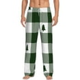 thumbnail image 2 of Lsque Green White Lumberjack Plaid Print Men's Pajama Pants, Lounge Pant - Comfortable Home Wear,Elastic Waistband, Stylish Design-Medium, 2 of 9