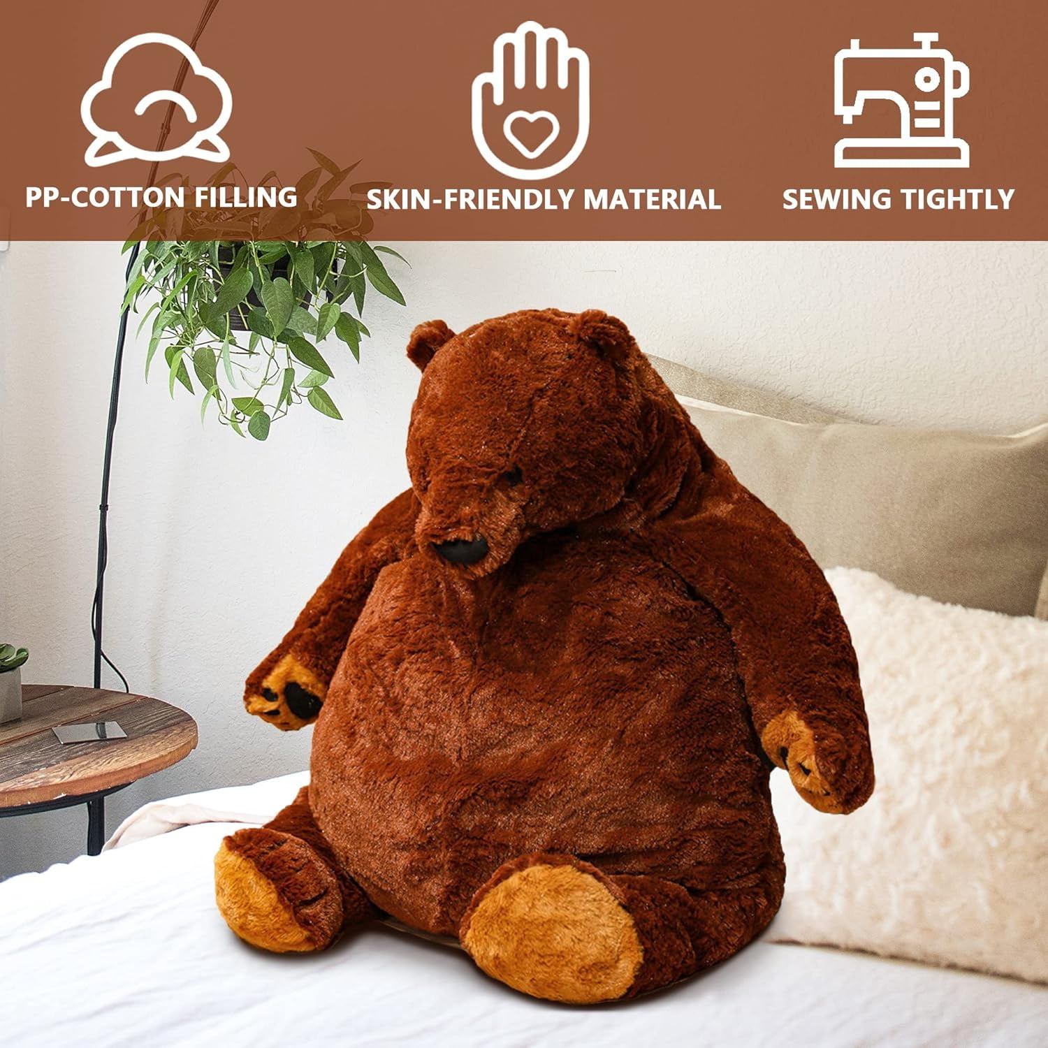 Djungelskog Bear Plush Toy - Soft and Cuddly (31.5 inches, Brown) - Perfect for Kids and Adults