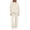 Beige, variant on Women’s Matching Sets 2025 Fall Crewneck Track Suit Two Piece Outfit Casual Daily Campus Outdoor Solid Color Versatile All Season