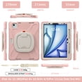 thumbnail image 7 of For iPad Air 11 inch M3 2025/M2 2024 Case, 360 Rotatable Handle Stand, Shoulder Strap, Drop-Proof Design, Cherry Pink, 7 of 7