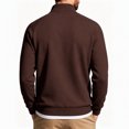 thumbnail image 3 of Men's Quarter Zip Pullover Sweatshirt Zip Long Sleeve Casual Warm Soft Fall Winter Outdoor Top with Stand Collar Coffee M, 3 of 5