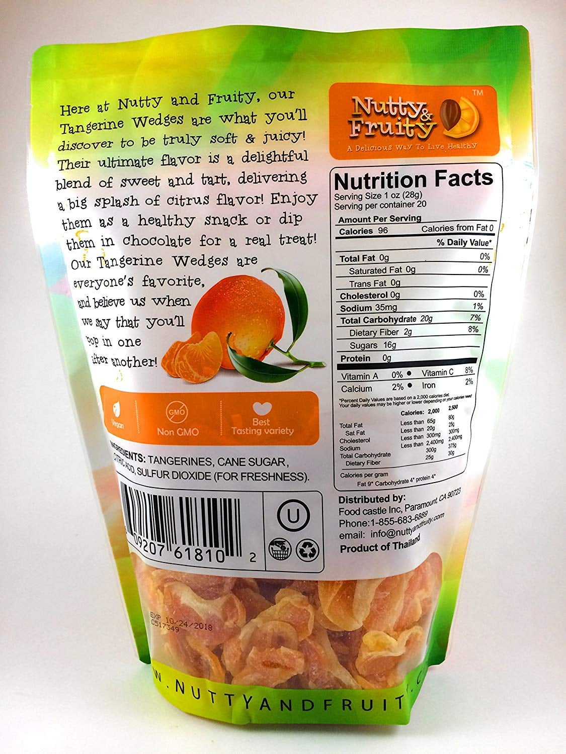 Dried Tangerine Wedges 2 20 oz Bags