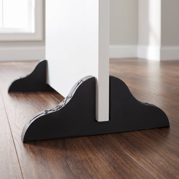 Pretyzoom 2Pcs Room Divider Panel Base Black PVC Folding Support