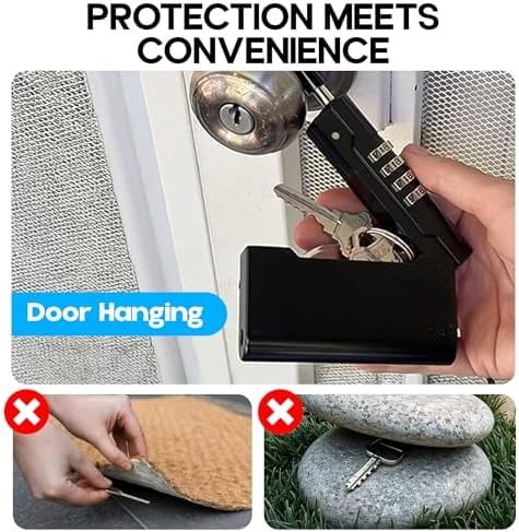 Guard-a-Key Black Realtor's Lockbox Portable Resettable Hanging Key Safe Combination Lock Box for House Keys, Realtors, Vacation Rentals, Black