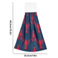 thumbnail image 6 of Yayeee Kitchen Hanging Hand Towels Set of 2 with Loop Bathroom Absorbent Tie Towel, Blue Lobster Pattern, 6 of 7