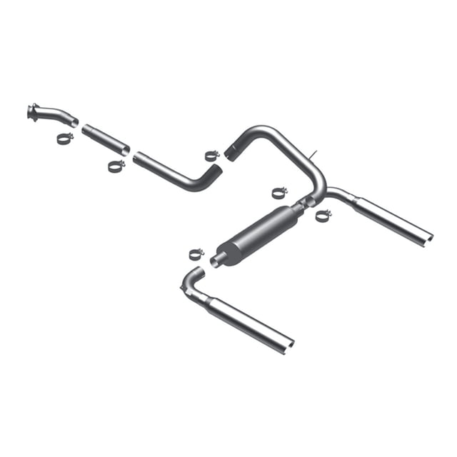 Magnaflow Performance Exhaust System Kit 16829 Exhaust System Kit Cat-Back System; Stainless Steel; With Muffler; 3 Inch To 2-1/2 Inch Pipe Diameter; Dual Exhaust With Dual Exit; Split Rear Exit