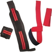 Gym Strap Combo, Wrist Wrap and Lifting Strap Bundle for Weighting Lifting at Gym, Assist and Protect During Workout Session