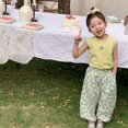 thumbnail image 2 of TZEWGL Spring And Summer Flower Print Pants For Girls Fashion Personality Harem Pants Cargo Trousers For Kids size 18-24M, 2 of 5