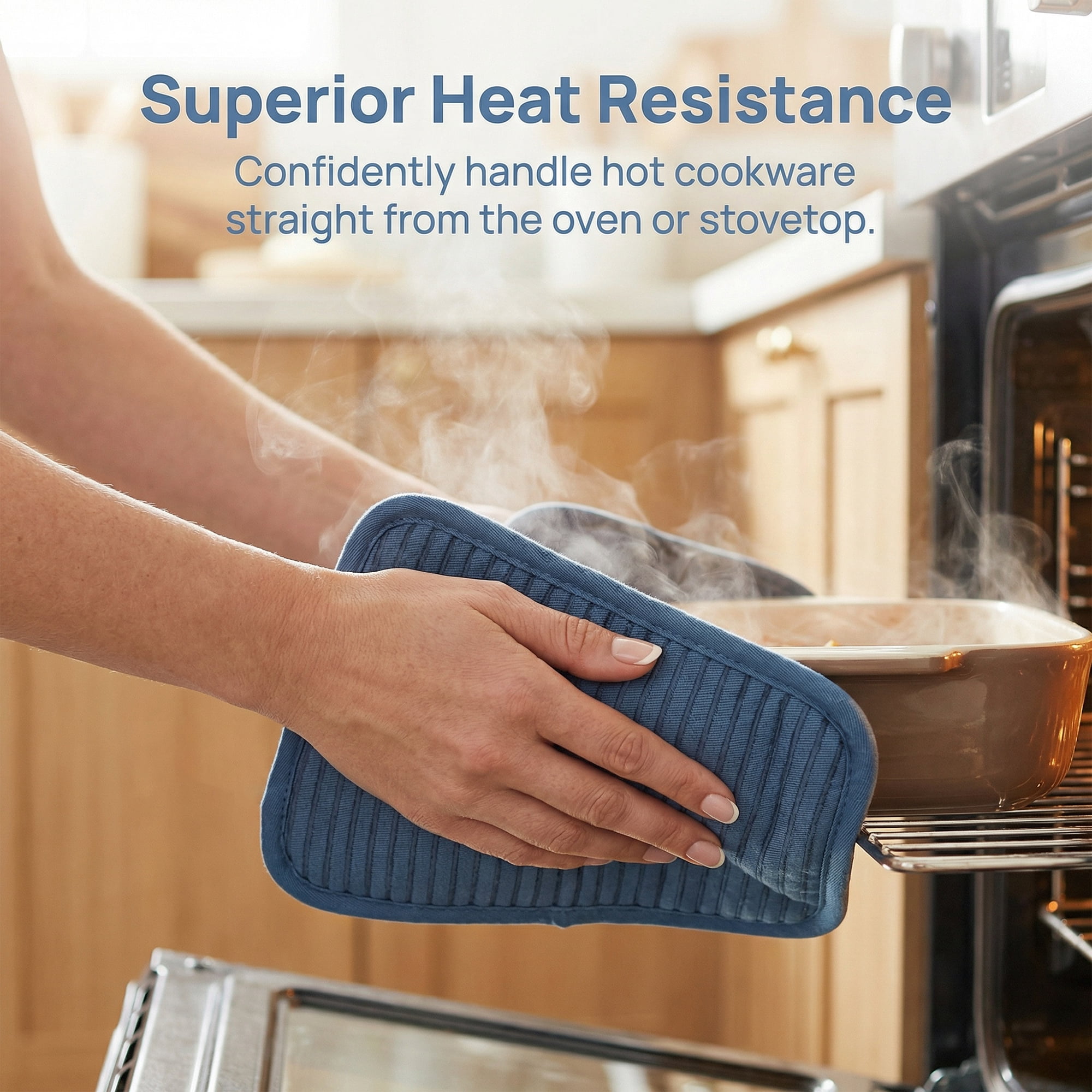 Unique Bargains Silicone Heat Resistant Trivets Non Slip Hot Pads Blue 1Pcs