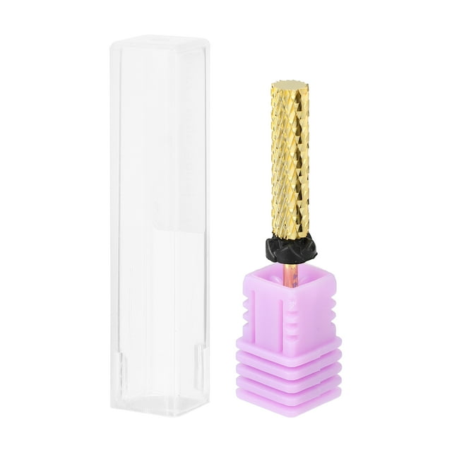 Brocas de uñas de tungsteno resistentes para pulido y pelado de uñas, tono dorado, negro, con dientes más gruesos