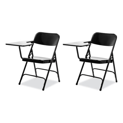 5200 Series Right-Side Tablet-Arm Folding Chair, Supports 480 lb, 17.25" Seat Height, Black, 2/Carto | Bundle of 2
