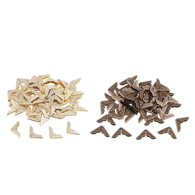 Abbracc 100 Piece Bronze Gold Metal Book Scrapbooking Photo Albums Menus Notebook Folder