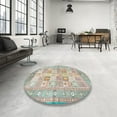 thumbnail image 3 of Ahgly Company Indoor Round Traditional Pale Silver Gray Area Rugs, 4' Round, 3 of 6