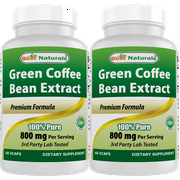 2 Pack Best Naturals Green Coffee Bean Extract 800 mg 60 Vegetarian Capsules