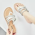 thumbnail image 4 of Ataiwee Women's Flat Slide Sandals, Fashion Strappy Braided Slip On Flat Summer Shoes., 4 of 7