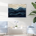 thumbnail image 2 of Designart "Coastal Wave's Edge in Blue and White" Oversized Coastal Framed Wall Art - Coastal Blue Coastal Minimalism Living Room Framed Canvas Art, 2 of 7