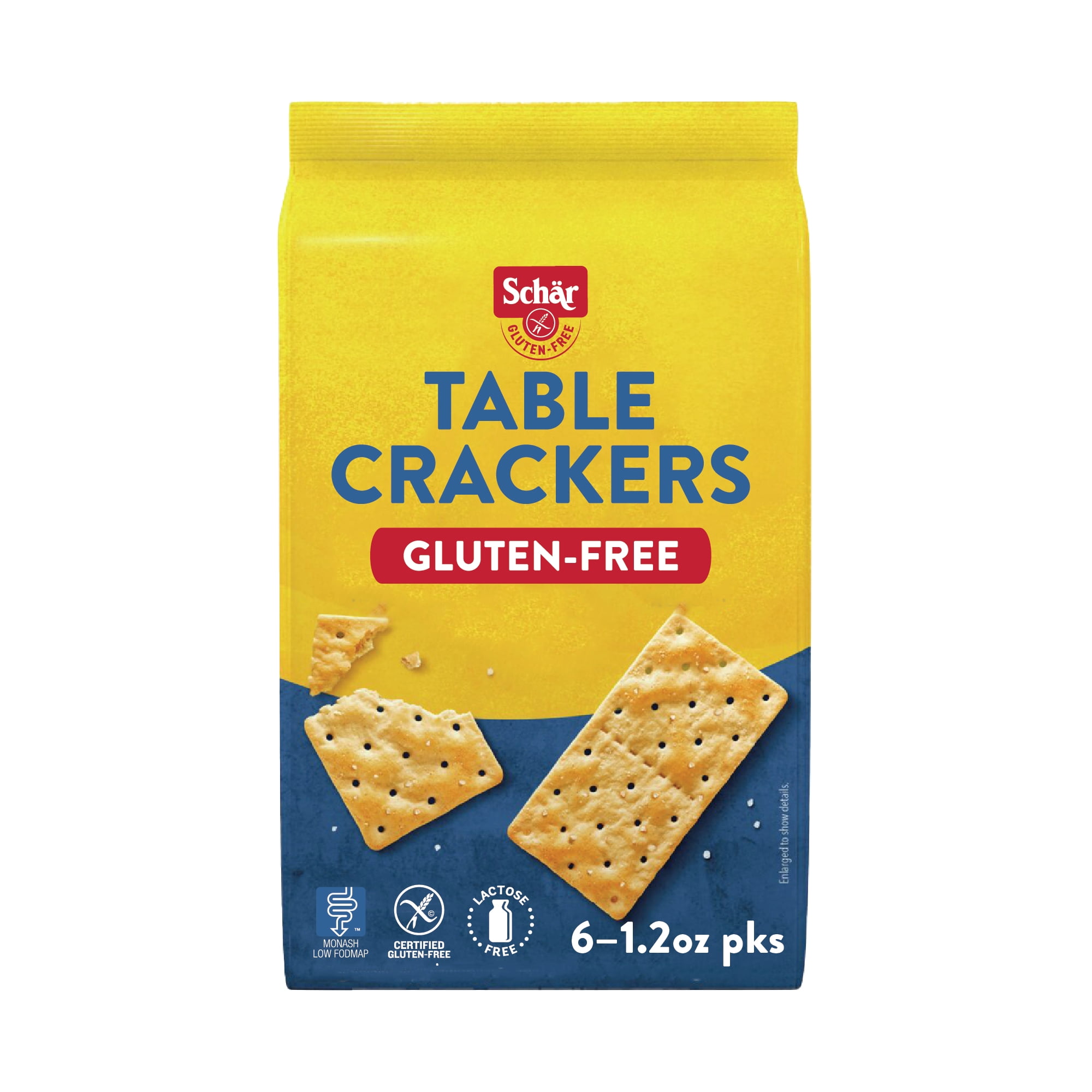 (6 pack) Schar Gluten Free Table Crackers, Paper Packet, 7.4 Ounce (1.2oz Packs per Case)